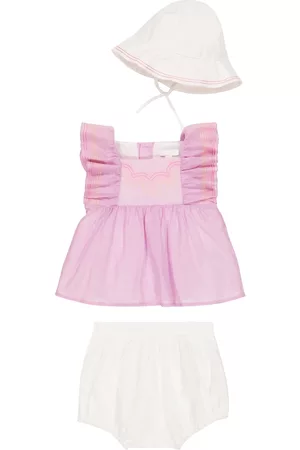Chloé Kids Hats - Baby cotton top, bloomers and hat set