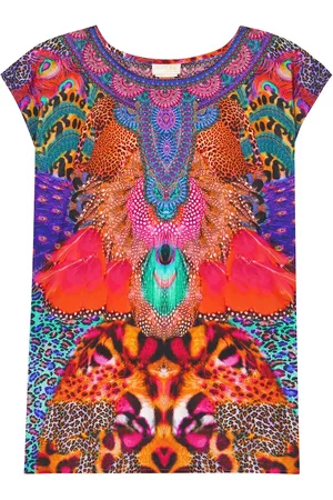 Camilla Xanadu Rising embellished printed cotton kaftan