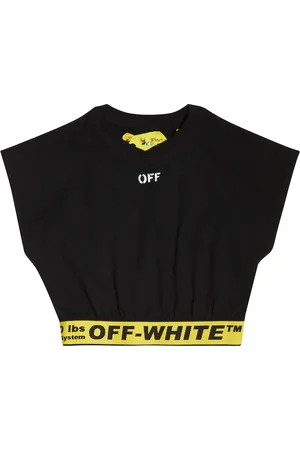 OFF-WHITE Logo cropped cotton top