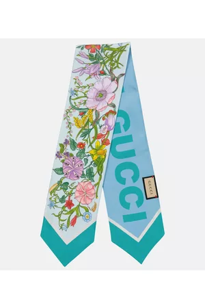 Gucci Floral silk twill scarf