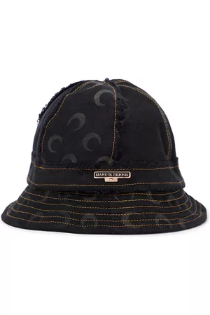 Marine Serre Women Hats - Printed denim bucket hat
