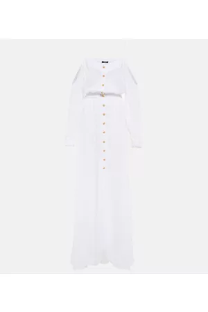 Balmain Women Maxi Dresses - Button-down cotton maxi dress