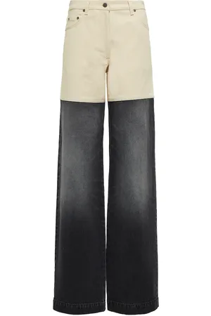 Peter Do Bicolor high-rise wide-leg jeans