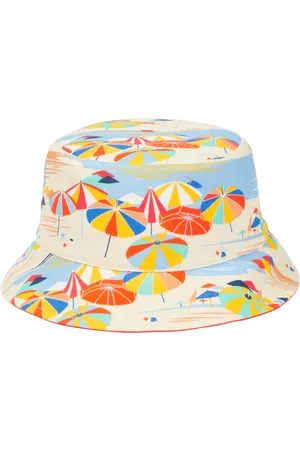 Loro Piana Kids Boys Hats - Reversible printed linen bucket hat