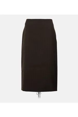 Jean Paul Gaultier X Lotta Volkova Lace-up wool pencil skirt