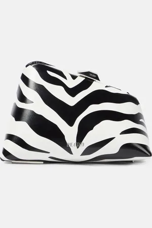 The Attico Midnight zebra-print leather clutch