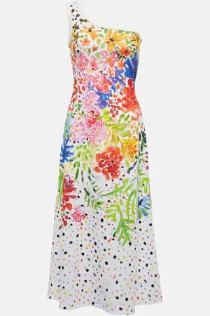 Christopher Kane Floral one-shoulder cotton midi dress