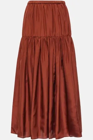 Joseph Safina pleated silk midi skirt