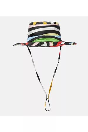 Puccini Marmo-print silk twill bucket hat