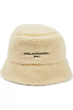 Stella McCartney Logo faux shearling bucket hat