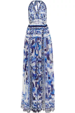 Dolce&Gabbana Women Printed Dresses - Printed silk chiffon maxi dress