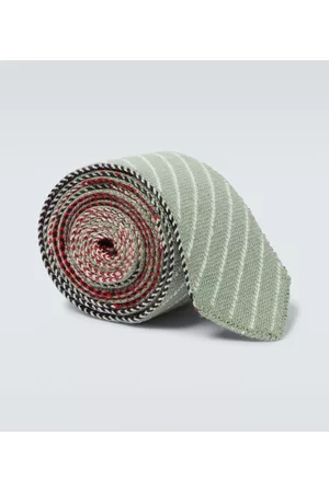 Thom Browne Men Neckties - Striped wool knit tie