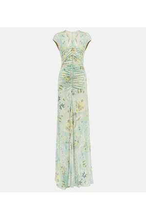 Etro Ruched floral maxi dress