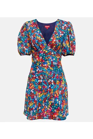 Staud Milla floral crÃªpe minidress