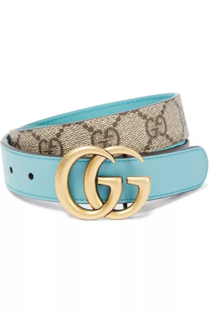 Gucci GG Supreme leather-trimmed belt