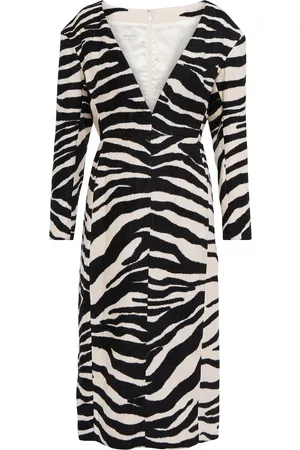 DRIES VAN NOTEN Zebra-print midi dress