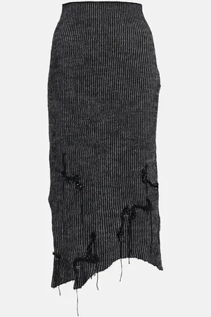 Acne Studios Asymmetric distressed midi skirt