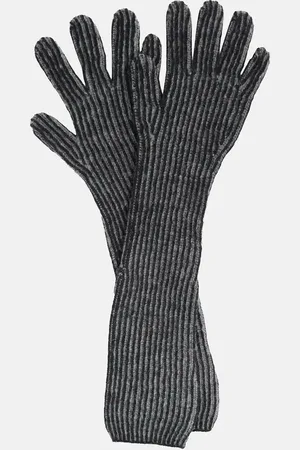Acne Studios Ribbed-knit wool-blend gloves