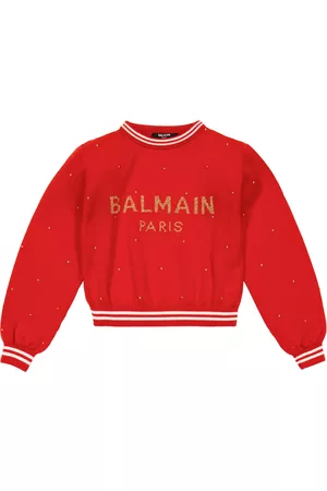 Balmain Logo jacquard virgin wool sweatshirt