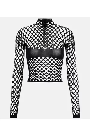 Jean Paul Gaultier Cutout mockneck mesh top