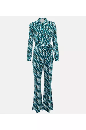 Diane von Furstenberg Printed tie-waist jumpsuit