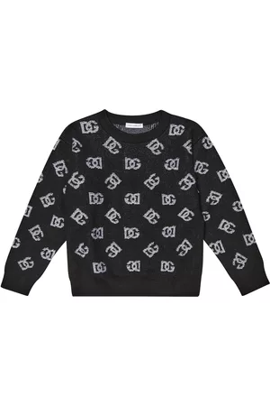 Dolce & Gabbana Girls Tops - Logo intarsia wool sweater