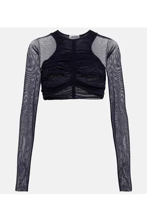 Jean Paul Gaultier Women Crop Tops - Ruched mesh crop top