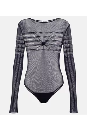 Jean Paul Gaultier Crystal-embellished mesh bodysuit