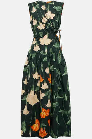 Agua by Agua Bendita OtoÃ±o floral cotton midi dress