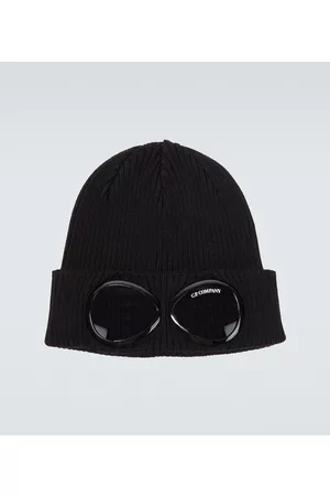 C.P. Company Men Beanies - Goggles ribbed-knit cotton beanie