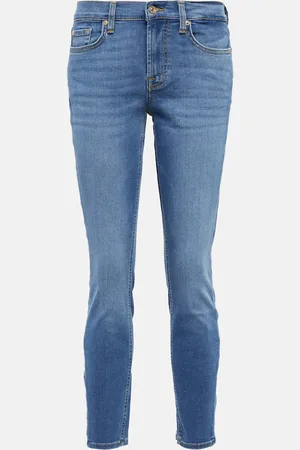 7 for all Mankind Mid-rise cropped skinny jeans
