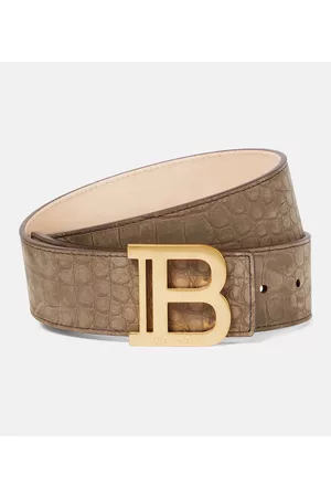 Balmain B-Belt croc-effect leather belt