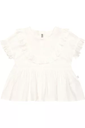 Il gufo Ruffled cotton-blend poplin blouse