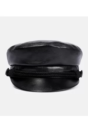 Saint Laurent Leather baker boy cap