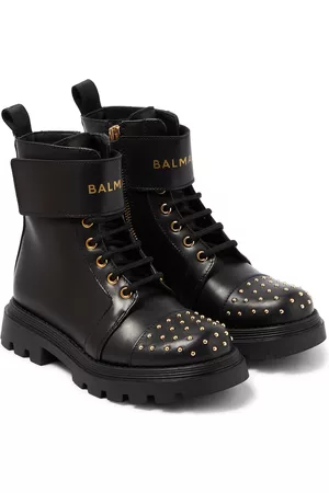 Balmain Stud-embellished leather boots