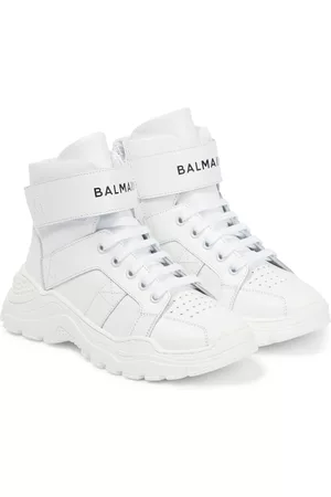 Balmain Logo leather sneakers