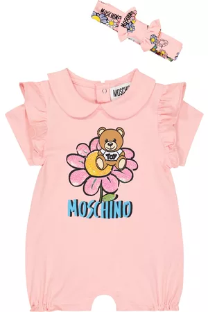 Moschino Rompers - Baby cotton-blend bodysuit and headband set