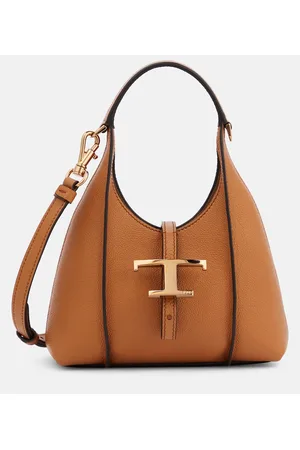 Tod's - T Timeless Bucket Bag in Leather Small, Brown, - Bags