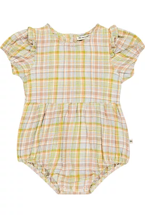 The New Society Rompers - Baby Constanza checked bodysuit