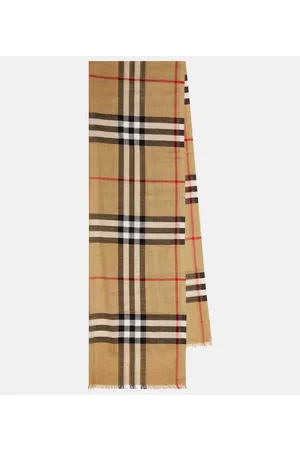 Burberry Women Scarves - Checked wool and silk scarf