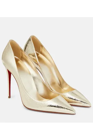 Christian Louboutin So Kate 100 Crinkled Metallic-leather Pumps