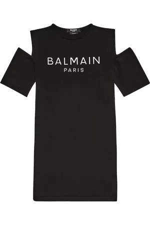 Balmain Baby Dresses - Logo cold shoulder dress