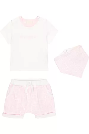 Givenchy Girls Hair Accessories - Baby 4G cotton T-shirt, shorts and bandana
