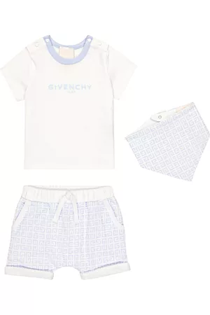 Givenchy Girls Hair Accessories - Baby 4G cotton T-shirt, shorts and bandana