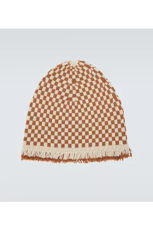 BODE Fringe-trimmed checked wool beanie