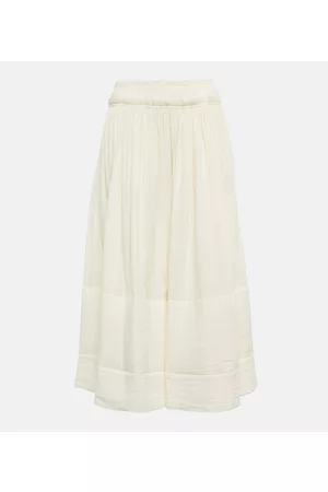 Tory Burch Cotton and linen midi skirt