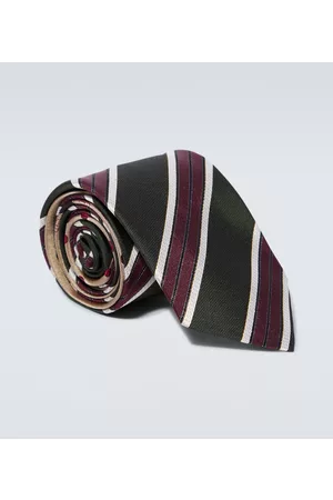 DRIES VAN NOTEN Striped silk tie