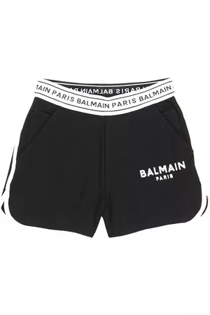 Balmain Girls Shorts - Logo cotton jersey shorts