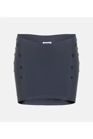 Jean Paul Gaultier Women Mini Skirts - Perforated low-rise jersey miniskirt