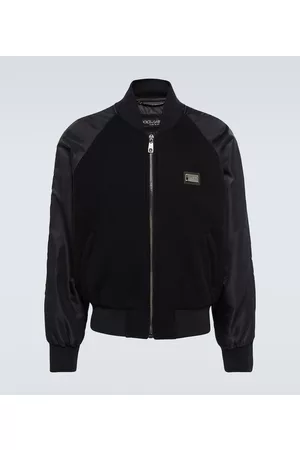 Dolce & Gabbana Men Bomber Jackets - Logo wool-blend bomber jacket
